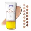 supergoop ! cc screen - spf 50 pa++++ cc cream , 100% mineral color-corrector & broad spectrum sunscreen - tinted moisturizer , concealer & buildable coverage foundation - 1 . 6 fl oz logo