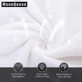 img 3 attached to MOONQUEEN Коралловые бархатные мочалки - ультрамягкие 24 упаковки, 12 хорошо впитывающих, быстросохнущих полотенец для ванной комнаты X12 - идеально подходят для ванны, спа, лица и кончиков пальцев (белый)