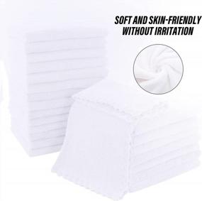 img 1 attached to MOONQUEEN Coral Velvet Washcloths - Ultra Soft 24-Pack, 12"X12" Highly Absorbent, Quick-Drying Bathroom Towels - Ideal For Bath, Spa, Facial, And Fingertip Use (White)