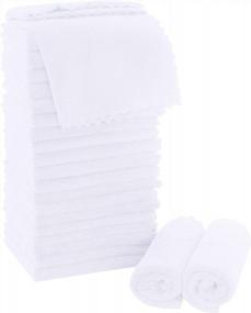 img 4 attached to MOONQUEEN Коралловые бархатные мочалки - ультрамягкие 24 упаковки, 12 хорошо впитывающих, быстросохнущих полотенец для ванной комнаты X12 - идеально подходят для ванны, спа, лица и кончиков пальцев (белый)