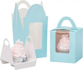 img 3 attached to 25-Count Baby Blue Cupcake Boxes For Boy Baby Shower - Easy Assembly (Classic Series)