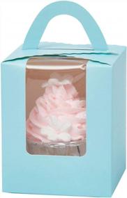 img 4 attached to 25-Count Baby Blue Cupcake Boxes For Boy Baby Shower - Easy Assembly (Classic Series)