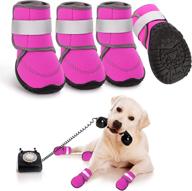 🐾 aofitee waterproof dog boots for large dogs - adjustable pet rain booties with anti-slip sole, reflective straps, and paw protectors - ideal for medium to large sized dogs in outdoor activities логотип