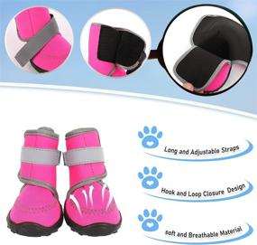 img 2 attached to 🐾 AOFITEE Waterproof Dog Boots for Large Dogs - Adjustable Pet Rain Booties with Anti-Slip Sole, Reflective Straps, and Paw Protectors - Ideal for Medium to Large Sized Dogs in Outdoor Activities