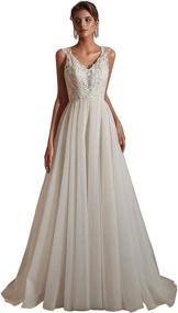 img 4 attached to Leyidress Beach Wedding Bridal Applique Women's Clothing at Dresses