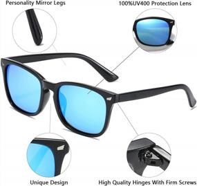 img 3 attached to Polarized Square Sunglasses For Men & Women With 100% UV 400 Protection - Classic, Trendy And Stylish!