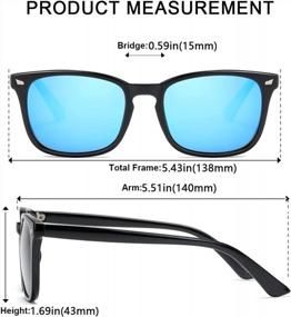 img 1 attached to Polarized Square Sunglasses For Men & Women With 100% UV 400 Protection - Classic, Trendy And Stylish!
