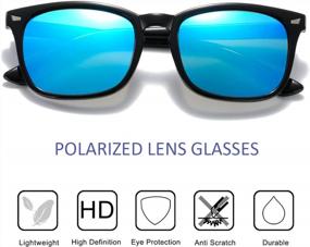 img 2 attached to Polarized Square Sunglasses For Men & Women With 100% UV 400 Protection - Classic, Trendy And Stylish!