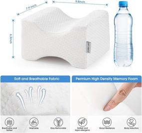 img 3 attached to 🦵 ZOAN Knee Pillows for Side Sleepers - Memory Foam Support for Back and Hip Pain Relief, Pregnancy Sciatic Pressure Relief, Improved Circulation with Removable Upgrade Cover