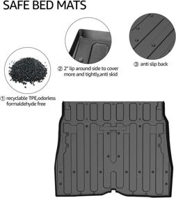 img 2 attached to 🛏️ AmpUTV PRO Bed Mat for Honda Pioneer SXS 1000-5 M5 (5 Seater) 2016-2021, TPE Material All Weather Protection Accessories - Compatible Cargo Rear Bed Liner