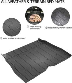 img 3 attached to 🛏️ AmpUTV PRO Bed Mat for Honda Pioneer SXS 1000-5 M5 (5 Seater) 2016-2021, TPE Material All Weather Protection Accessories - Compatible Cargo Rear Bed Liner