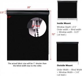 img 1 attached to Keep Your Privacy And Stay Comfortable With LUCKUP Blackout Roller Shades Waterproof UV Protection & Thermal Insulation - Perfect For Bedroom, Bathroom, Patio Door And Office - 20" W X 72" H- Black