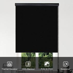 img 2 attached to Keep Your Privacy And Stay Comfortable With LUCKUP Blackout Roller Shades Waterproof UV Protection & Thermal Insulation - Perfect For Bedroom, Bathroom, Patio Door And Office - 20" W X 72" H- Black