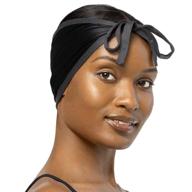 🎩 black satin hair wrap cap logo