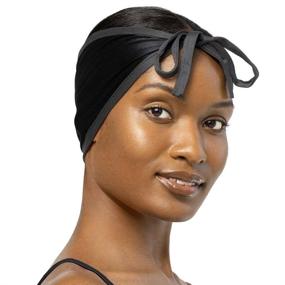img 4 attached to 🎩 Black Satin Hair Wrap Cap