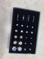 img 1 attached to Stylish 12 Pairs Stud Earrings: Stainless Steel Cubic Zirconia Hypoallergenic Set review by Maribel Hernandez