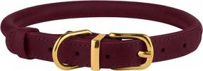 img 3 attached to 🐶 Durable Rolled Leather Dog Collar in Burgundy Mustard Dark Blue Light Brown - Perfect for Small Medium Large Dogs and Cats