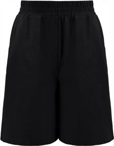 img 3 attached to Comfortable And Stylish: KANCY KOLE Women'S Cotton Linen Bermuda Shorts With Elastic Waist And Pockets