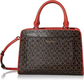 img 4 attached to Calvin Klein Textured Satchel Embossed Women's Handbags & Wallets and Satchels