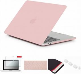 img 4 attached to Rose Quartz A1707/A1990 Compatible Macbook Pro 15 Inch 2016-2018 Hard Case With Touch Bar, Sleeve, Keyboard Cover, Screen Protector & Dust Plug - Se7Enline