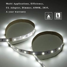 img 2 attached to 32.8Ft Dimmable LED Light Strip With 600 Daylight White LEDs And UL-Listed Power Supply