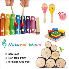 img 2 attached to Wooden Musical Instruments For Baby Girls - Xylophone, Maracas, And Rattles Shakers, Perfect Learning And Education Toys For Toddlers 6-18 Months Old