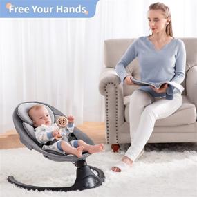 img 3 attached to 👶 Versatile Baby Swing for Infants: Electric Bouncer, Portable Design, Remote Control, 5 Sway Speeds, 3 Seat Positions, 10 Music Options and Bluetooth