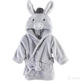 img 1 attached to 🐴 Hudson Baby Donkey Plush Animal Face Robe - Unisex, Size 0-9 Months