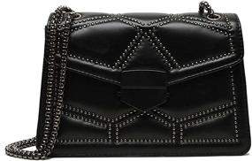 img 4 attached to Rivets Shoulder Crossbody Messenger Handbags Women's Handbags & Wallets ~ Shoulder Bags