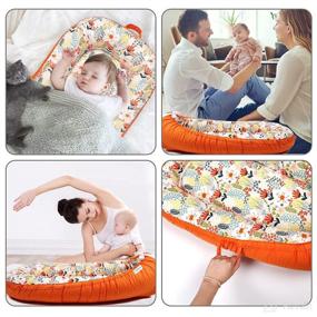 img 3 attached to 👶 Childlike Baby Lounger, Soft & Breathable Fiberfill Newborn Lounger, Portable & Lightweight Adjustable Infant Floor Seat for 0-12 Months, Essential Infant Lounger