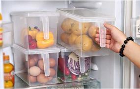 img 1 attached to Set Of 4 Plastic Storage Containers: Stackable, Refrigerator-Safe Organizers For Fruits, Vegetables, Meat & Eggs!