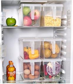 img 2 attached to Set Of 4 Plastic Storage Containers: Stackable, Refrigerator-Safe Organizers For Fruits, Vegetables, Meat & Eggs!