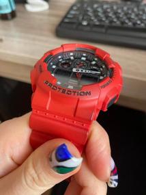 img 16 attached to CASIO G-Shock GA-100B-4A quartz watch, alarm clock, chronograph, stopwatch, countdown timer, waterproof, shockproof, hand illumination, display illumination, red