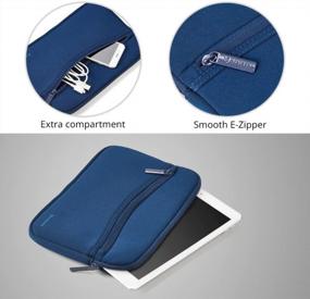 img 3 attached to Evecase Smile Portfolio Neoprene Sleeve Case With Accessory Pocket For Apple IPad Pro 9.7 / IPad Air /IPad Air 2 - Navy Blue - Ideal For Travel And Daily Use