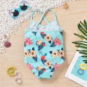 img 1 attached to 👶 Cute & Comfy Baby Girls Swimsuit: 2-Piece Tankini Bathing Suit for Toddler Girls - Adorable Infant & Little Kids Beach Outfit