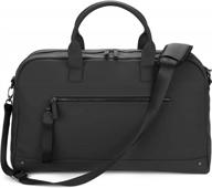 high-end vreta collection overnight duffle bag for women by the friendly swede - ideal gym bag, travel bag, weekender bag for women and men, carry on bag with 35l capacity - black logo