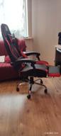 img 1 attached to Computer chair Defender Pilot gaming, upholstery: imitation leather, color: black/red review by Boyan Radovanov ᠌