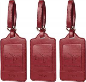 img 4 attached to 3 Pack Premium PU Leather Luggage Tags - Teskyer Privacy Protection Travel Bag Labels For Suitcase Identification