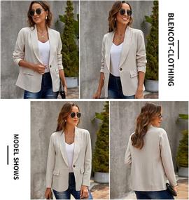 img 3 attached to BLENCOT Casual Blazers Sleeve Jackets Women's Clothing ~ Suiting & Blazers