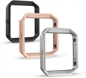 img 4 attached to Upgrade Your Fitbit Blaze With Simpeak'S Stainless Steel Metal Frame, Pack Of 3 In Black, Silver, And Rose Gold