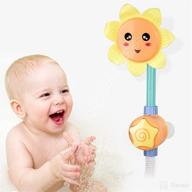 kindiary baby bath shower toy: battery operated sunflower water squirt faucet for fun toddler bathtime! логотип