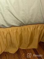 img 1 attached to Queen/King/C-King Size Beige Wrap Around Ruffled Bed Skirt With Adjustable Elastic Belt - 18 Inch Drop Easy To Put On, Wrinkle Free Bedskirt Dust Ruffles, Bed Frame Cover review by Melissa Stout