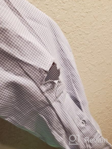 img 1 attached to Non Iron Gingham Classic Button Collar Shirt review by Tim Toscano