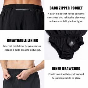 img 1 attached to Quick-Dry Running Shorts For Men With Zipper Pocket - 5 Inch Lightweight Workout Shorts By NAVISKIN