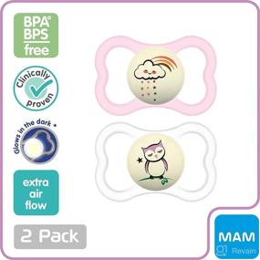 img 2 attached to 🍼 MAM Supreme Night Baby Pacifier, Hypoallergenic, Innovative Nipple, 2 Pack, 16+ Months, Girl