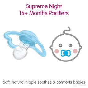 img 1 attached to 🍼 MAM Supreme Night Baby Pacifier, Hypoallergenic, Innovative Nipple, 2 Pack, 16+ Months, Girl