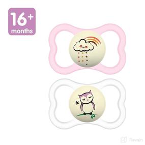 img 3 attached to 🍼 MAM Supreme Night Baby Pacifier, Hypoallergenic, Innovative Nipple, 2 Pack, 16+ Months, Girl