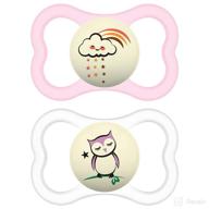 🍼 mam supreme night baby pacifier, hypoallergenic, innovative nipple, 2 pack, 16+ months, girl logo