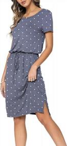 img 3 attached to Flattering And Comfortable Knee Length Dress For Women With Hidden Drawstring Waist - Levaca Fashion