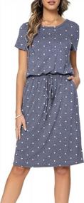 img 4 attached to Flattering And Comfortable Knee Length Dress For Women With Hidden Drawstring Waist - Levaca Fashion